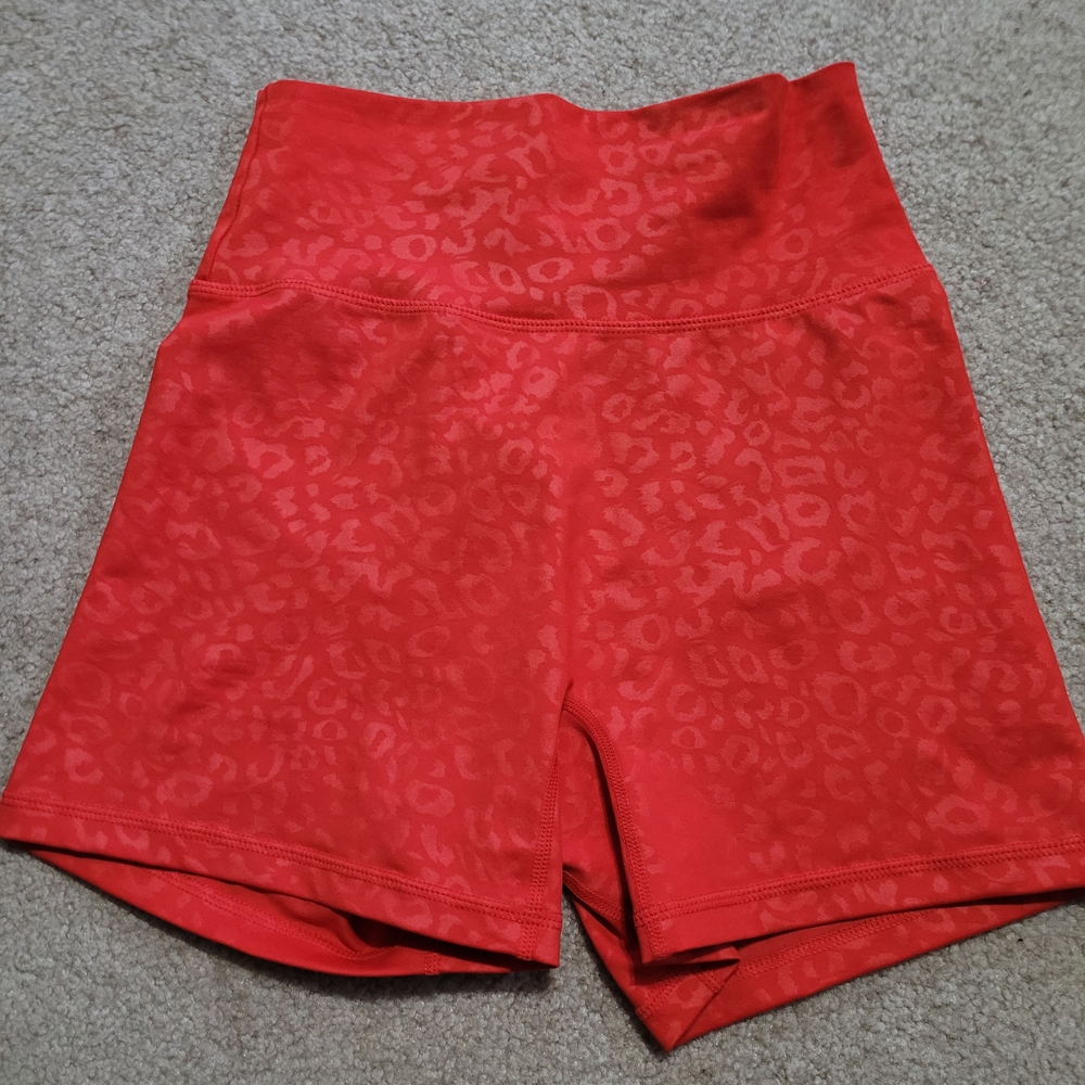 BuffBunny Legacy 4 Inch Red Leopard Athletic Shorts